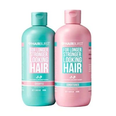Bild av HAIR BURST Hårtillväxtschampo och balsam för kvinnor Minskar håravfall, stärker håret uppmuntrar till frisk hårväxt Vegan certifierad formel Innehåller inga SLS parabener