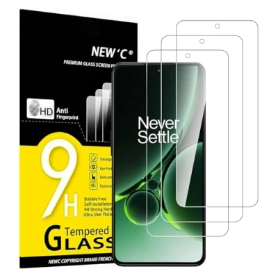 Bild av NEW&#039;C Set med 3, härdat glas för OnePlus Nord 3 5G, effektivt repskydd bubbelfritt ultrabeständigt (0,33 mm HD Ultra Transparent) hårdhet 9H