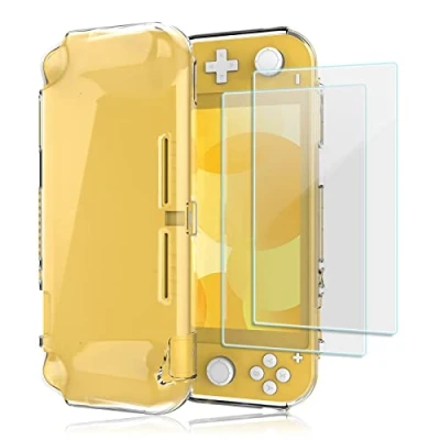 Bild av ProCase klart fodral till Nintendo Switch Lite, med 2 pack skärmskydd i härdat glas, smalt kristallmjukt TPU skyddsfodral, reptåligt och stöttåligt