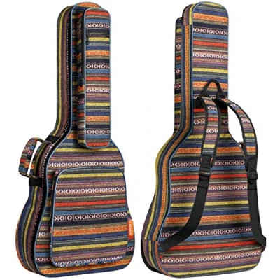 Bild av CAHAYA Bohemian gitarrväska Gig Bag 15,6 mm, vadderat vattentätt gitarrfodral för akustisk gitarr 40/41/42 tum CY0186, flerfärgad,