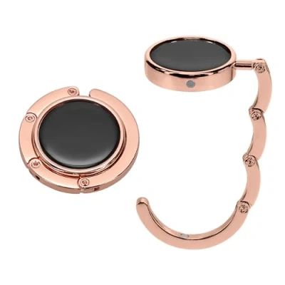 Bild av kwmobile Handväskshängare för bord (set med 2) handväskekrok vikbar handväskhängare bärbar bordsväskhållare, Rosa guld
