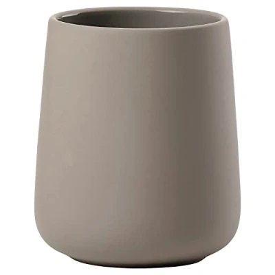 Bild av Zone Denmark Nova One tandborstmugg, tandborstmugg i keramik med soft touch beläggning, diameter 8 cm, höjd 10 taupe