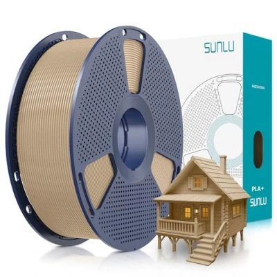 Bild av SUNLU PLA+ Filament 1.75mm 1KG, PLA Plus 3D Skrivarfilament, Starkare Motståndskraftig, Uppgraderad Utskrift Bättre än PLA, Dimensionell noggrannhet +/ 0.02mm, Träfärg