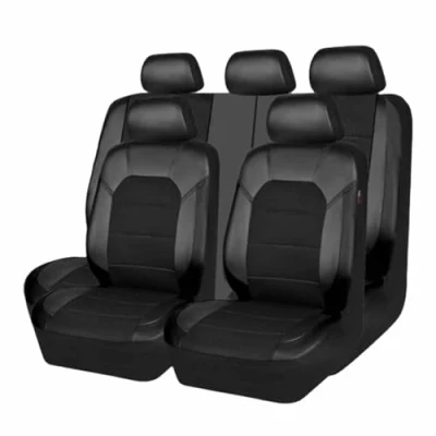 Bild av Bilsätesöverdrag fullt set för Volvo XC40 2018 2023, 9 st läder full surround bilsäte skydd interiörtillbehör, A/9 svart