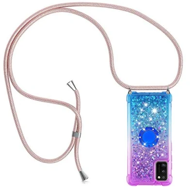 Bild av YuhooTech fodral för Samsung Galaxy A41 skal med Snodd band bling glitter kvicksand vätska gnistra ransparent mjuk silikongel TPU Bumper stötabsorberande skyddande case
