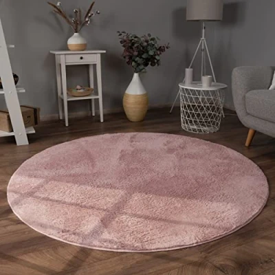 Bild av Paco Home Matta Vardagsrum Konstfäll Plysch Ryamatta Mjuk Tvättbar, Storlek:80x150 cm, Färg:Rosa Pink