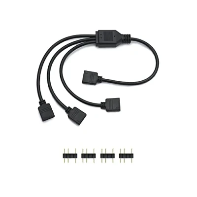 Bild av QWORK® ARGB splitterkabel, 5 V, 3 stift, PC RGB kabel, 1 uttag till pluggar, 30 cm, för CPU kylare och V fläkt