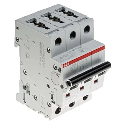 Bild av ABB S203M C25 Miniatyr effektbrytare, 3 polig, typ C, 10 kA/15 kA brytkapacitet, 25 Amp ström (2CDS273001R0254)
