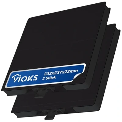 Bild av VIOKS 2 st. aktivt kolfilter köksfläkt 232 x 237 22 mm ersättning för Bosch DHZ5326 11026769 00705431 LZ53251 Z5101X1 köksfläktar Neff Constructa