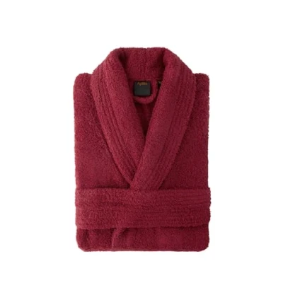 Bild av Top Towel Elegant Badrock för kvinnor och män i 100% bomull, 500 g/m² val med huva eller utan mjuk absorberande dusch, spa pool, Rödbrun, S