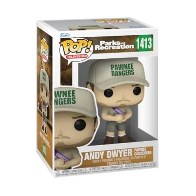 Bild av Funko POP! TV: Parks &amp; Recreation Andy Dwyer med skärp parker och fritid Vinylfigur som samlarobjekt Presentidé Officiella varor Leksaker för barn vuxna TV fans