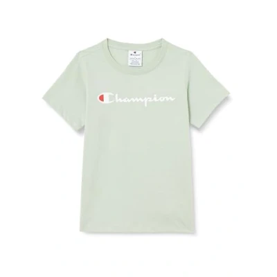 Bild av Champion Icons Crewneck WITH Large LOGO Tshirt med print för barn, Storlek: 162/167, Light green