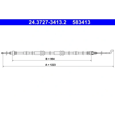 Bild av ATE 24.3727 3413.2 Câble De Frein 1223 VOLKSWAGEN: Transporter 5, 5 Bus, Multivan (7HM