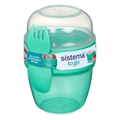 Bild av Sistema Snack Capsule To Go med 2 fack och spork 515 ml Blandade färger