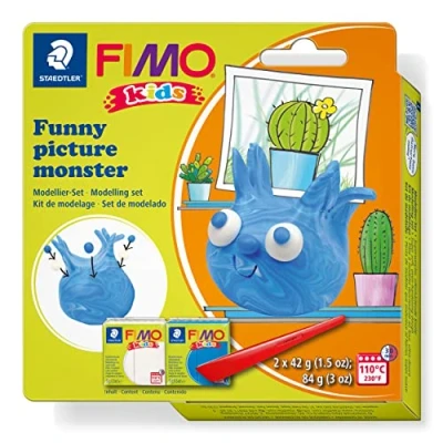 Bild av STAEDTLER 8035 24 FIMO barn modellering lera set &quot;Funny Picture Monster&quot; (förpackning med 2 barnblock och modelleringsverktyg)