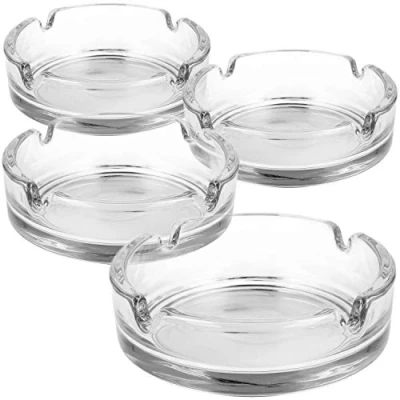 Bild av COM FOUR® 4x askkoppar av glas för hushåll och catering cigaretter röksamlare 5 mm tjockt bords (04 stycken genomskinlig)