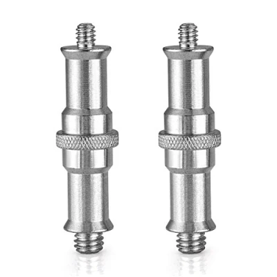 Bild av Neewer 2 delar standard 1/4 till 3/8 tum metall hane omvandlare gängad skruvadapter tapp för studioljusstativ, hotshoe/Coldshoe adapter, kulhuvud, trådlös flashmottagare, trigger ST24