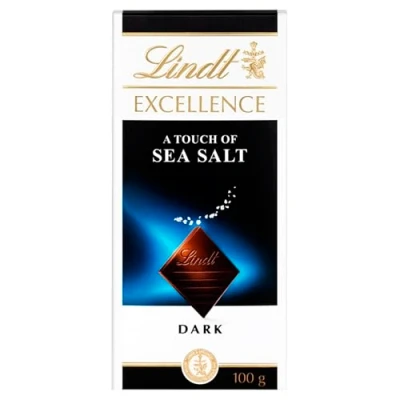 Bild av Lindt Excellence finsyrlig choklad, fint örter med havssalt, intensiv kakaomasmak, mörk, 100 g (1 pack)