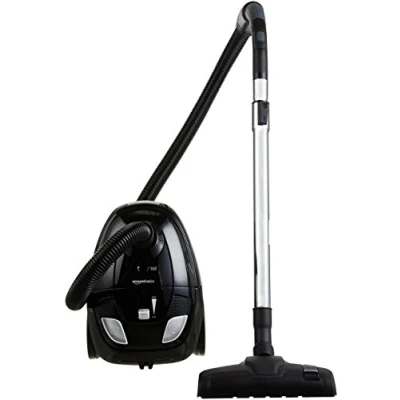 Bild av Amazon basics dammsugare med påse, kraftfull, kompakt och lätt, för hårda heltäckningsmattor, HEPA filter, 700 W, 1,5 l, EU, svart