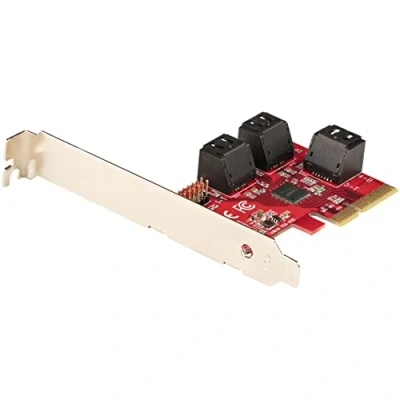 Bild av StarTech.com SATA PCIE kort 6 portars expansionskort Gbps låg/full profil staplade kontakter ASM1166 icke raid PCI Express till omvandlare (6P6G CARD)