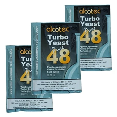 Bild av 3 x Alcotec 48 ren Turbo superjästpaket hög alkohol 20 % Homebrew Vodka