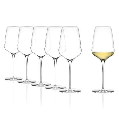 Bild av Stölzle Lausitz vitvinsglas Cocoon/vitvinsglas set med 6 st/vinglas kristallglas/elegant extravagant/högkvalitativt vinglas set/vinglas