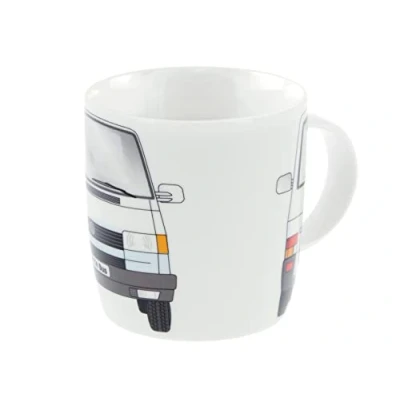 Bild av BRISA VW Collection Volkswagen stor keramik kaffe te cappuccino kopp havrel mugg för kök i T4 design (buss fram/vit)