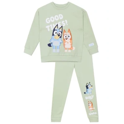 Bild av Bluey Sweatshirt Och Joggingset Pojktröja Joggingbyxor Co Ord Set Officiella Varor Grön 116
