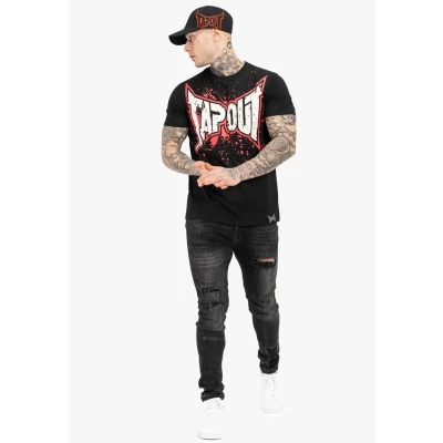 Bild av Tapout Normale Passform Splashing Tshirt med print, Storlek: XXL, Black red ecru