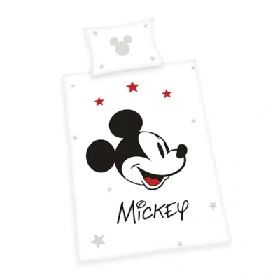 Bild av Herding Sängkläder Musse Pigg, Disney, örngott 40 x 60 cm med vändbart motiv, påslakan 100 135 cm, dragkedja, 100% bomull