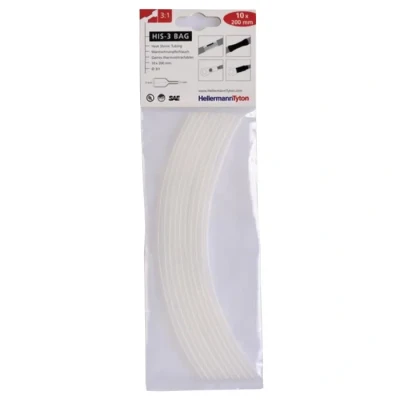 Bild av Hellermann Tyton HIS 3 Bag 3/1 Krympslang x 200 mm, 10 pack Transparent