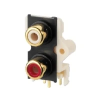 Bild av Monacor T 720G, RCA jack, Sort, Rød, Hvid, Metal, Plast, Guld