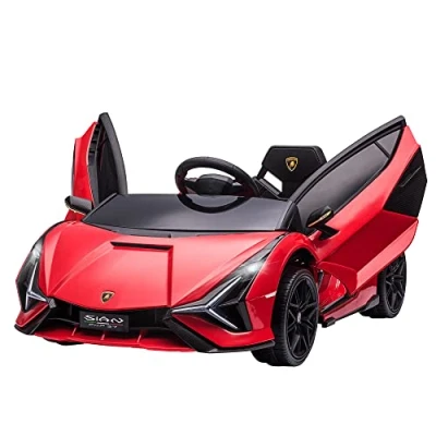 Bild av HOMCOM Elbil för barn Supercar 12 V V. Max. 8 km/h ljudeffekter + ljus röd