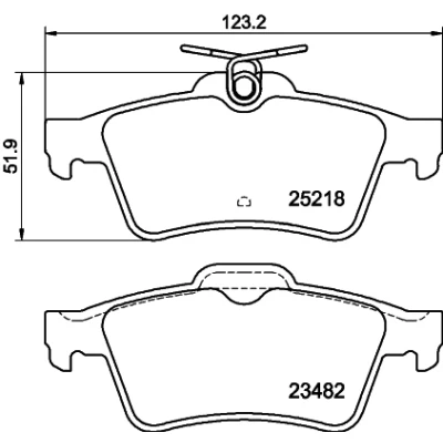 Bild av HELLA 8DB 355 015 741 Jeu de plaquettes frein non préparé pour indicateur d&#039;usure PEUGEOT: 508 I Berline, SW, SW Van / Break