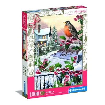 Bild av Clementoni Pusselsamling Robin And Holly Blushes 1 000 bitar pussel för vuxna 14 99 år, present till män/kvinnor, tillverkad i Italien, 81501