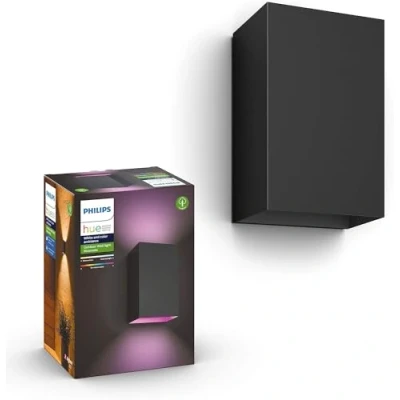 Bild av Philips Hue Resonate svart: vägglampa för utomhusbruk, LED modul, White and Color, Zigbee, IP44, trådlös, kompatibel med Amazon Alexa, Google Home Assistant och Siri