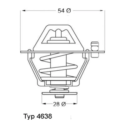 Bild av WAHLER 4638.82D Thermostat d&#039;eau 82 avec joint d&#039;étanchéite MITSUBISHI: L200 III Pick up, II L300 / Delica Minibus