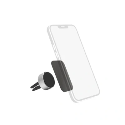 Bild av Hama Universell biltelefonhållare Magnet Alu (magnetisk biltelefonhållare, montering på ventilationsgaller, 360 vridbar, inklusive 2 metallplattor) svart/grå