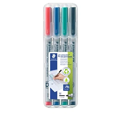 Bild av Staedtler 315 WP4 Lumocolor non permanent M Universalstift 4 Stück in aufstellbarer Box