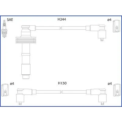 Bild av HITACHI 134549 Jeu De Fils d&#039;Allumage RENAULT: SAFRANE 2, VOLVO: 850 Break, Berline, C70 I Coupe