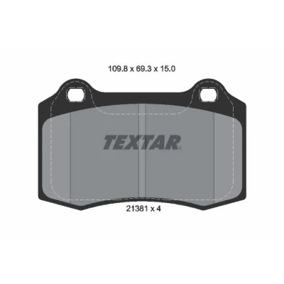 Bild av TEXTAR 2138102 Jeu de plaquettes frein non préparé pour indicateur d&#039;usure PEUGEOT: 208 I 3/5 portes, CITROËN: DS3 3 Cabriolet