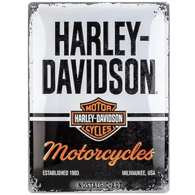 Bild av Nostalgic Art Plåtskylt i retrostil, Harley Davidson Motorcycles Presentidé för motorcykelälskare, av metall, Deko vintagedesign, 30 x 40 cm