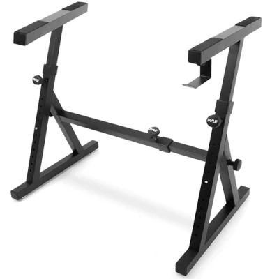 Bild av Pyle Heavy Duty fällbart tangentbordsstativ robust förstärkt Z design med justerbar bredd och höjd, skumvadderade armar, digitalt pianostativ, passar 5488 tangenter elektriska pianon används