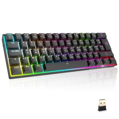 Bild av EMPIRE GAMING Nytt 2025 K246 kompakt trådlöst speltangentbord TKL 65 % wifi typ C MX röda mekaniska brytare (FR AZERTY) för PC/PS4/PS5/Xbox RGB bakgrundsbelysning 62 tangenter