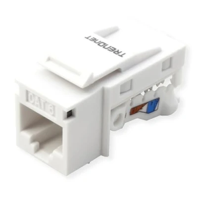 Bild av TRENDnet Cat6 Keystone uttag 50 pack, 90 vinkelterminering, färgkodad märkning för T568B ledningar, TC K50C6, vit