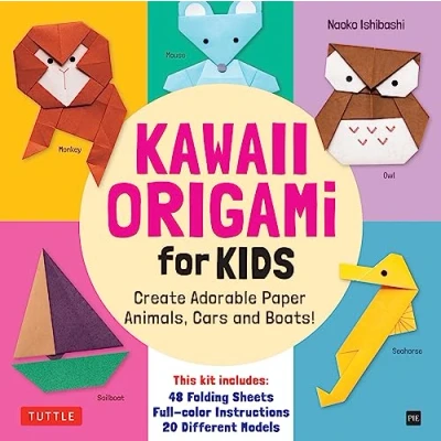 Bild av Kawaii Origami for Kids Kit: Create Adorable Paper Animals, Cars and Boats! (Includes 48 folding sheets full color instructions)