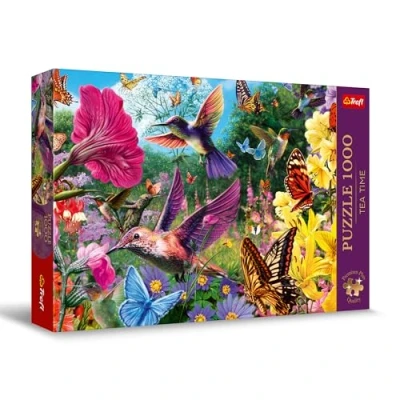Bild av Trefl Premium Plus Quality Puzzle Tea Time: Trädgård för fåglar 1000 bitar, Serie med nostalgiska målade bilder, Perfekt passande vuxna och barn från 12 år