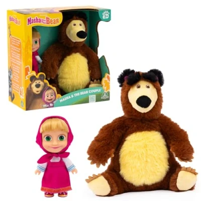 Bild av Masha &amp; Michka, docka set 12 cm och Michka plysch 20 cm, leksaker för barn från 3 år, GIOCHI PREZIOSI, MHA21