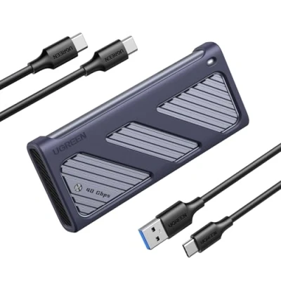 Bild av UGREEN 40 Gbps M2 SSD kabinett, USB 4 NVME kabinett för Thunderbolt 4/3, kompatibelt med fungerar Windows, Linux, macOS, iOS