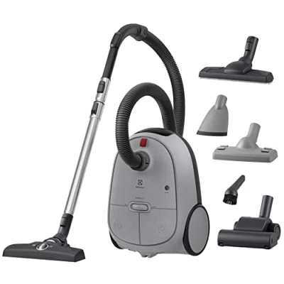 Bild av Electrolux Dammsugare Animal 600 EB61A5UG, Tillbehör för djurhår, katthår &amp; hundhår, S bag Anti Odour dammpåsar som absorberar lukt, 50% Återvunnen plast, Stora hjul, 73 dB, 12 m räckvidd, Urban Grey